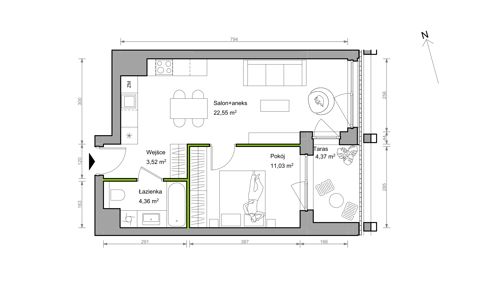 Plan 2 pok. 41m²