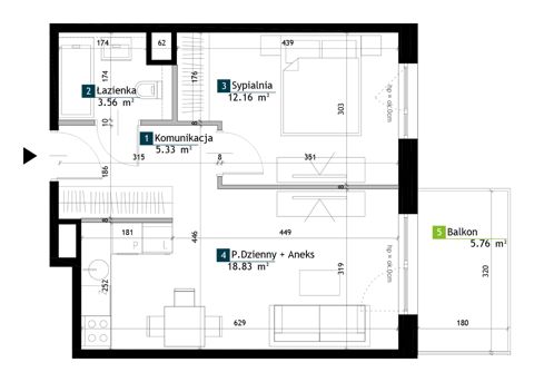 Plan 2 pok. 40m²