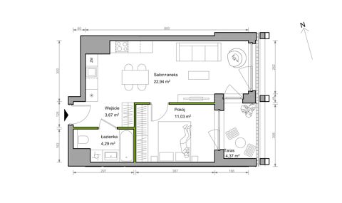 Plan 2 pok. 42m²