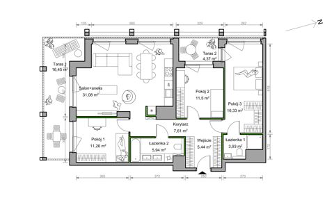 Plan 4 pok. 93m²