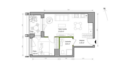 Plan 2 pok. 40m²