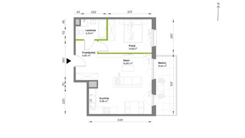 Plan 2 pok. 47m²