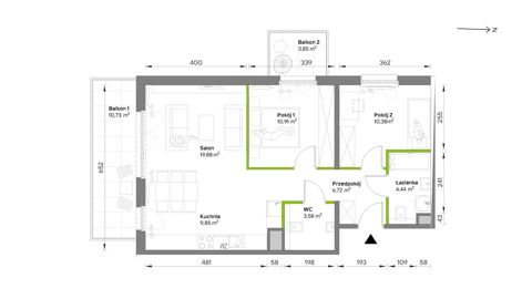 Plan 3 pok. 66m²