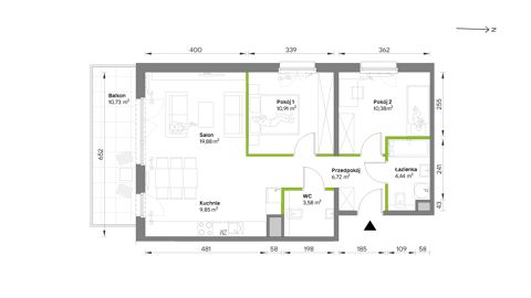 Plan 3 pok. 66m²