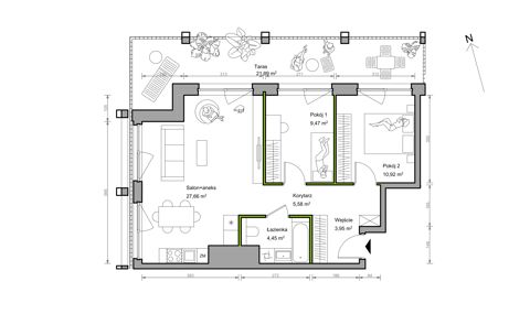 Plan 3 pok. 62m²