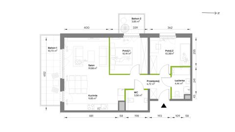 Plan 3 pok. 66m²