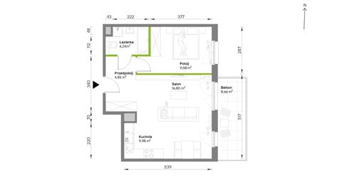 Plan 2 pok. 47m²