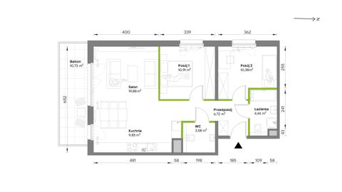 Plan 3 pok. 66m²