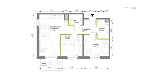 Plan 3 pok. 55m²