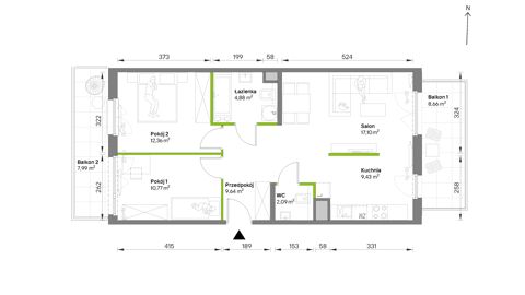 Plan 3 pok. 66m²