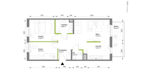 Plan 3 pok. 66m²