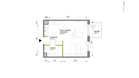 Plan 1 pok. 34m²
