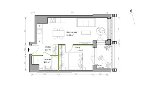 Plan 2 pok. 42m²