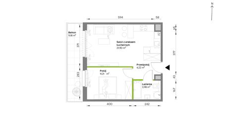 Plan 2 pok. 41m²