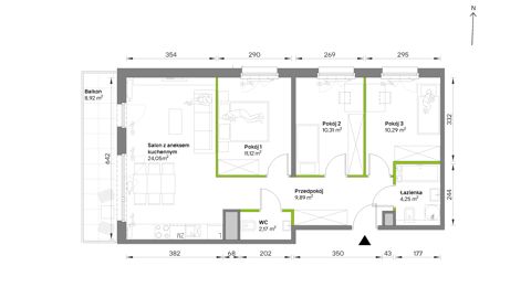 Plan 4 pok. 72m²