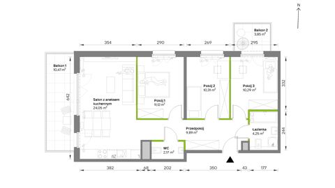 Plan 4 pok. 72m²