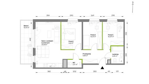 Plan 4 pok. 72m²