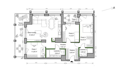 Plan 4 pok. 93m²