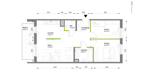Plan 3 pok. 66m²