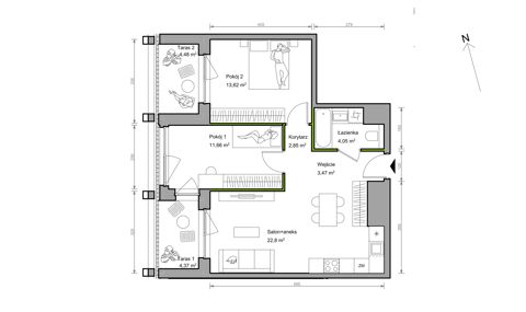 Plan 3 pok. 58m²