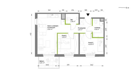 Plan 3 pok. 55m²