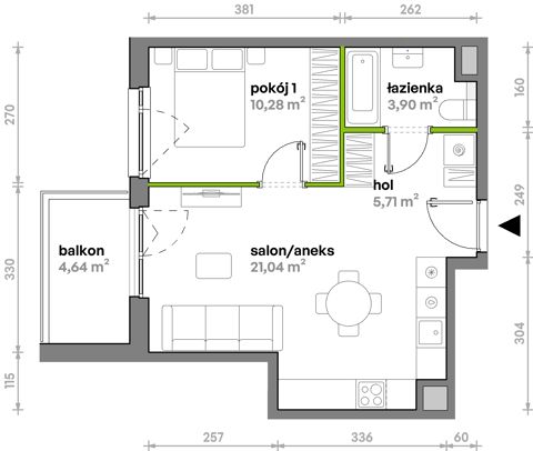Plan 2 pok. 41m²