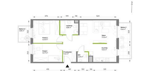 Plan 3 pok. 66m²