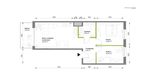 Plan 3 pok. 59m²