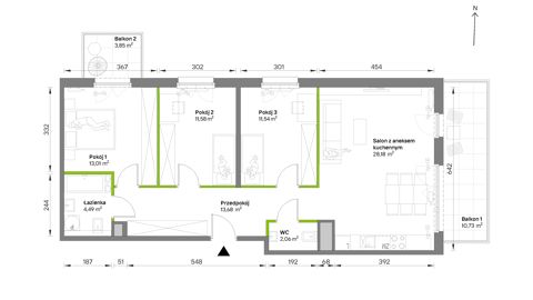 Plan 4 pok. 86m²