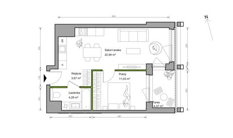 Plan 2 pok. 42m²