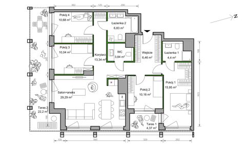 Plan 5 pok. 111m²