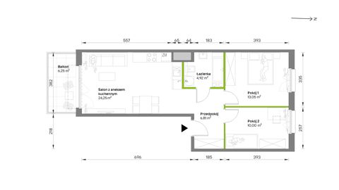 Plan 3 pok. 59m²