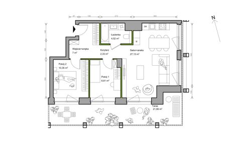 Plan 3 pok. 60m²
