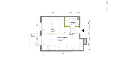 Plan 2 pok. 38m²