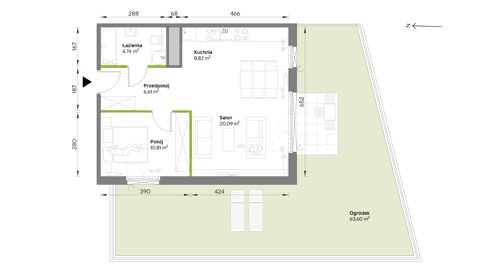 Plan 2 pok. 51m²