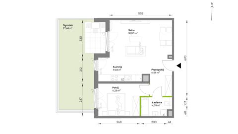 Plan 2 pok. 49m²