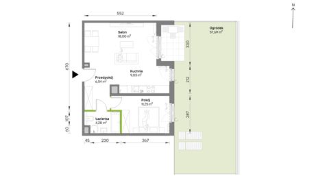 Plan 2 pok. 49m²