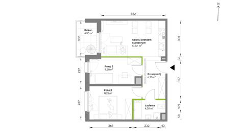Plan 3 pok. 49m²