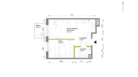 Plan 2 pok. 38m²