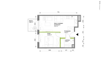 Plan 2 pok. 38m²
