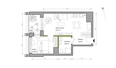 Plan 2 pok. 40m²