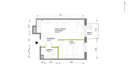 Plan 2 pok. 38m²