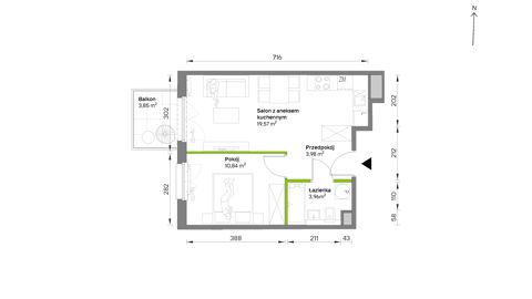 Plan 2 pok. 38m²