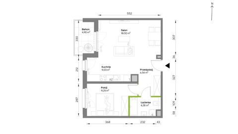 Plan 2 pok. 49m²