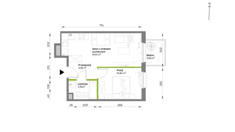 Plan 2 pok. 38m²