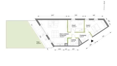 Plan 3 pok. 67m²