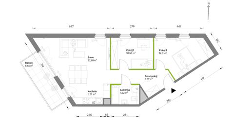 Plan 3 pok. 67m²