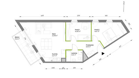 Plan 3 pok. 67m²