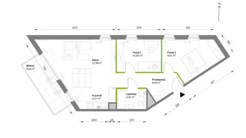 Plan 3 pok. 67m²