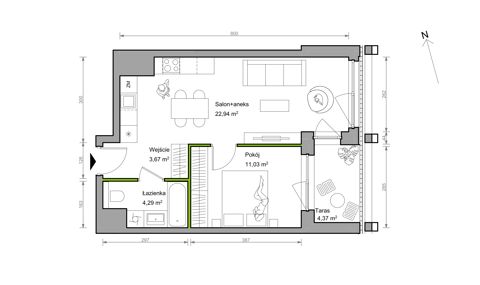Plan 2 pok. 42m²